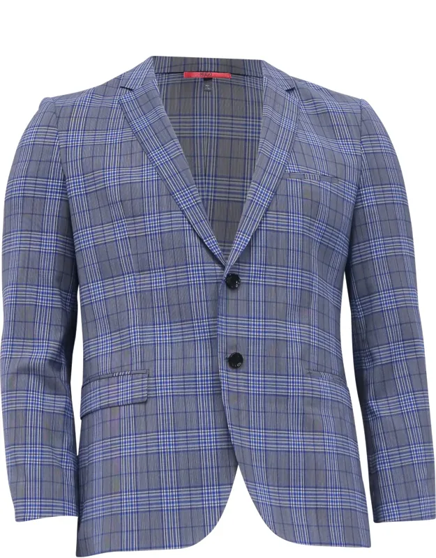 Plaid Single-breasted Blazer In Wool