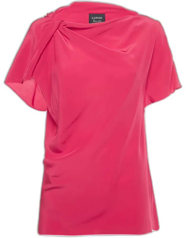 Silk Drape Neck Detail Top