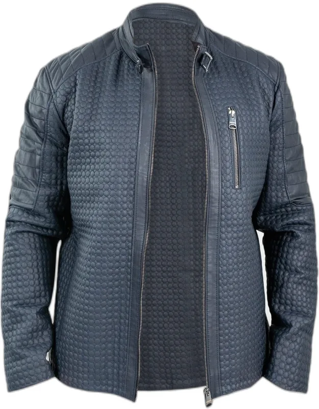 Braille Quilted Leather Jacket