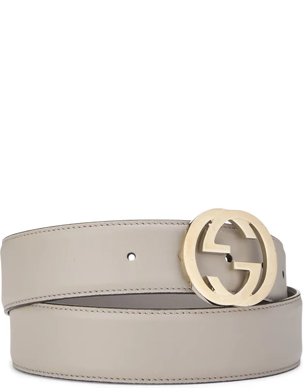 Leather Interlocking Gg Belt