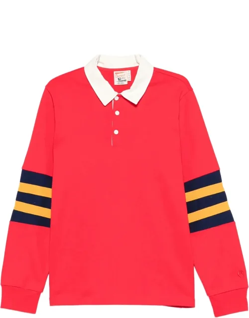 Stripe-detail Long-sleeve Polo Shirt