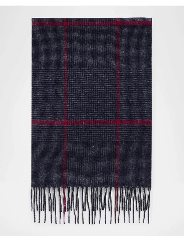 Silk-cashmere Check Scarf