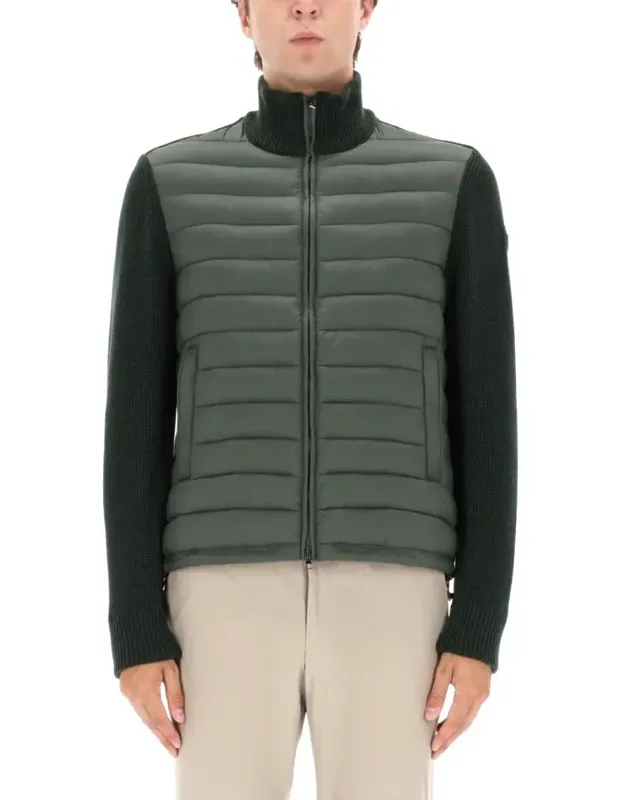 Quilted Sports Jacket With Knitted Sleeves