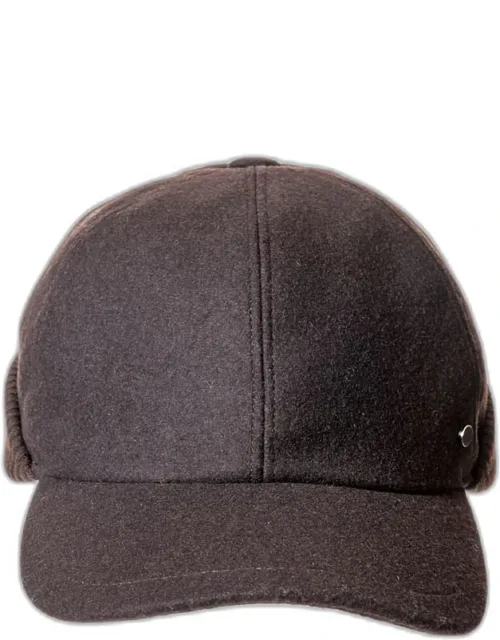 Cashmere Baseball Cap With Ear Flaps