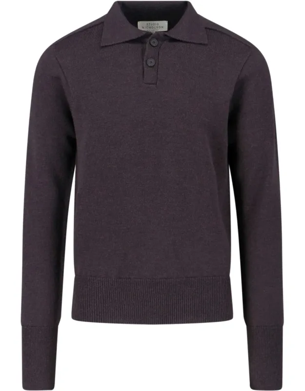 Merino Wool Polo Sweater