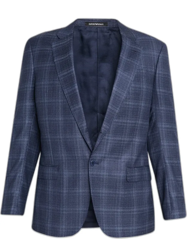 Wool And Viscose Tonal Plaid Sport Coat
