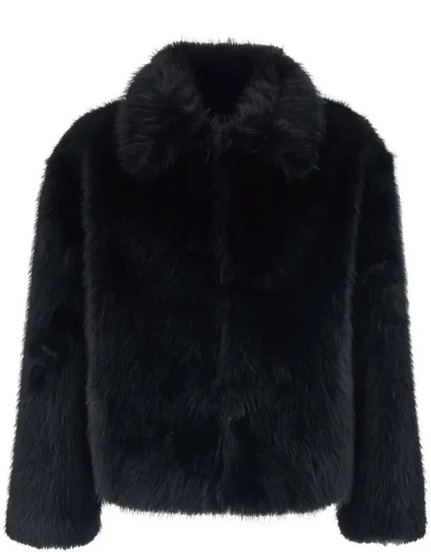 Faux Fur Jacket With Classic Collar