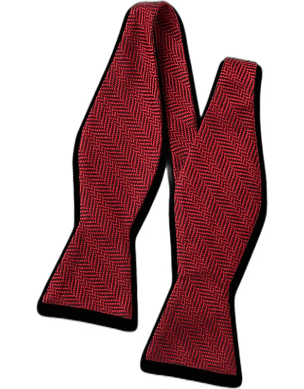Herringbone Woven Silk Self-tie Bow Tie