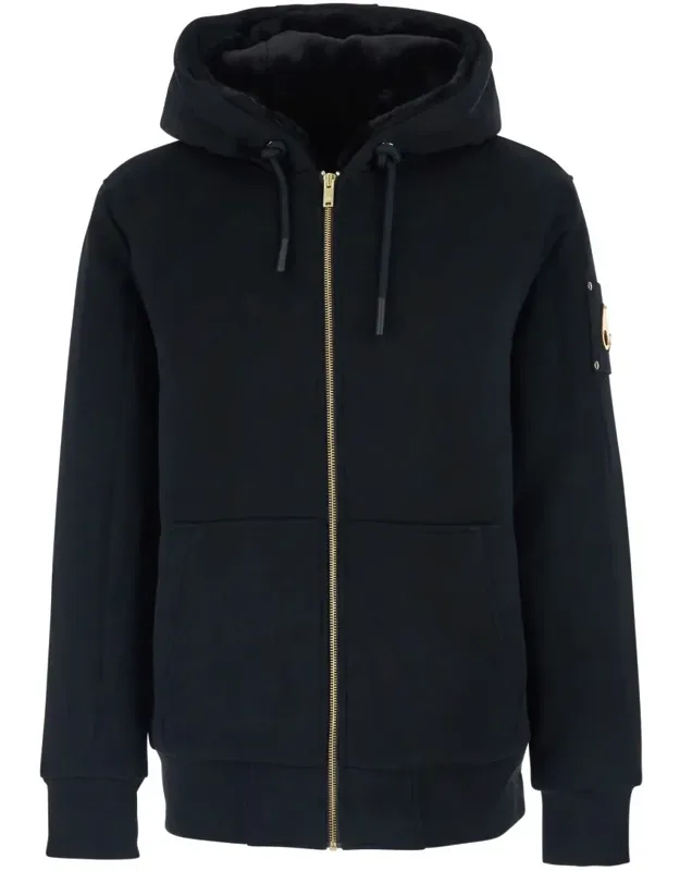 Hoodie With Logo Patch On Sleeve And Drawstring In Cotton Blend