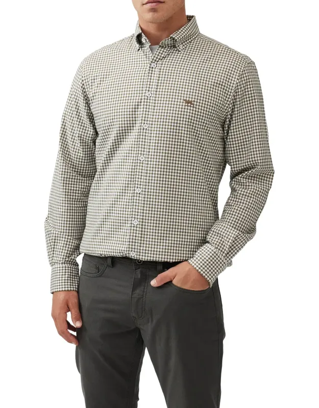 Check Oxford Sports Fit Shirt - Soft Long-staple Cotton, Spread Button-down Collar