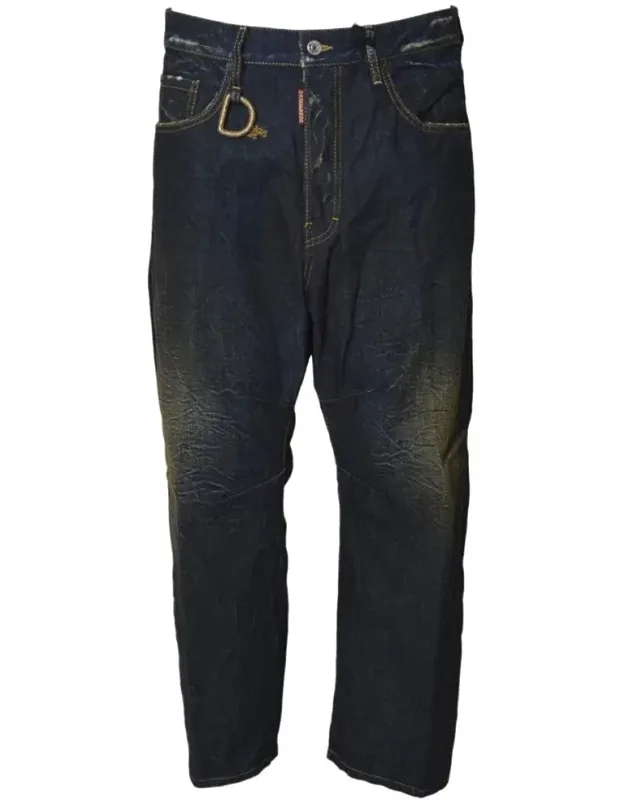 Straight-leg Denim Jeans With Distressed Detailing