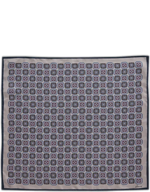 Medallion Print Silk Pocket Square