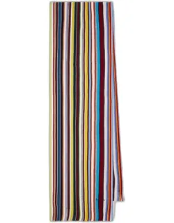 Knitted Merino Wool 'signature Stripe' Scarf