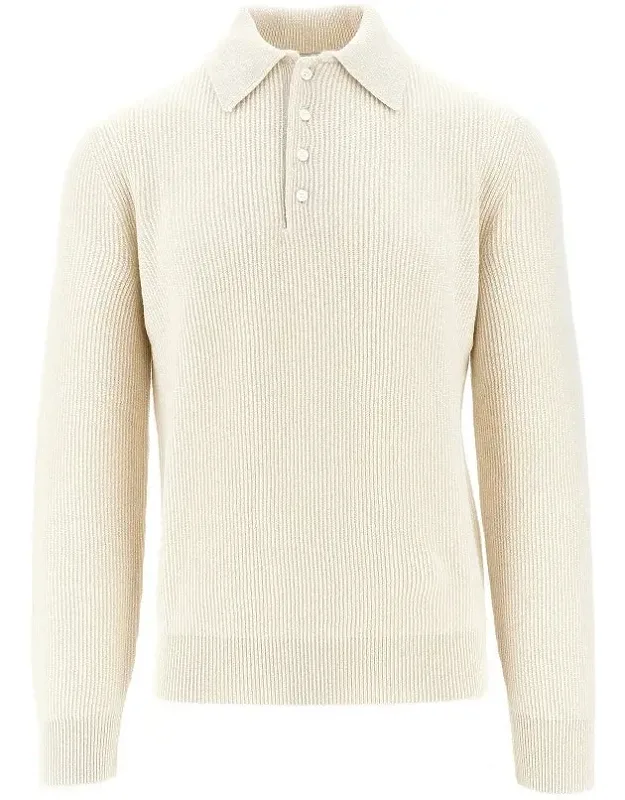 Ribbed Cashmere Polo Shirt