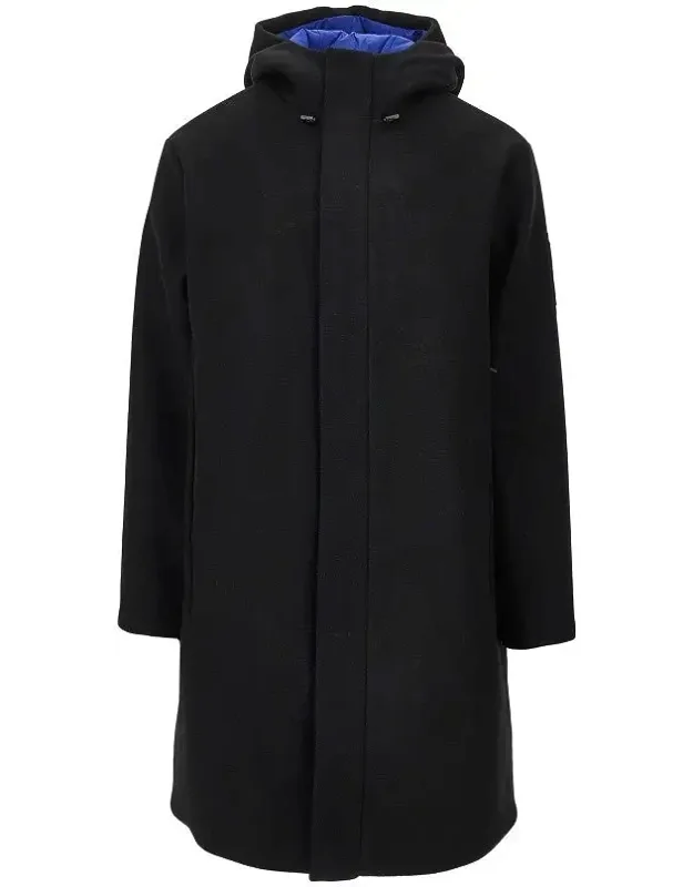 Padded Wool-blend Hooded Parka Coat