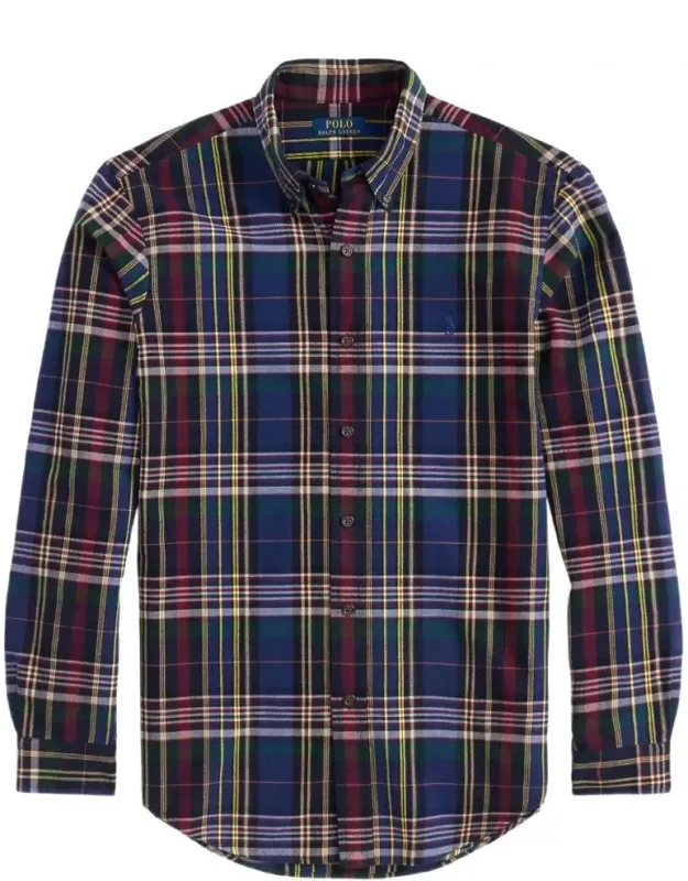 Plaid Button-up Shirt With Traditional Collar