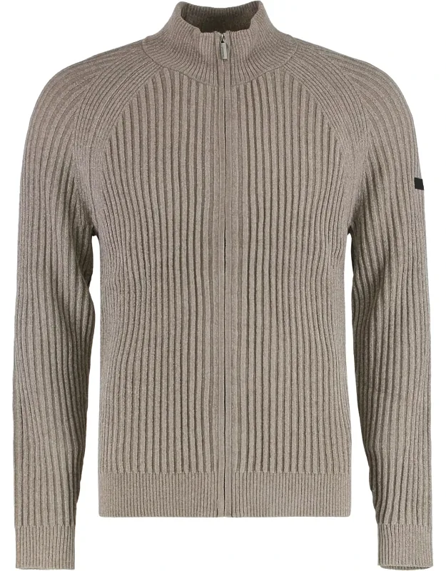 Sweater With Zip In Ribbed Fabric