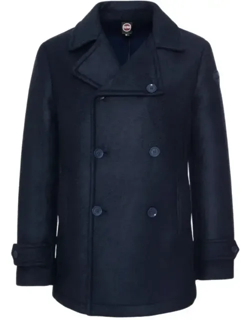 Tailored Double-breasted Wool Blend Coat