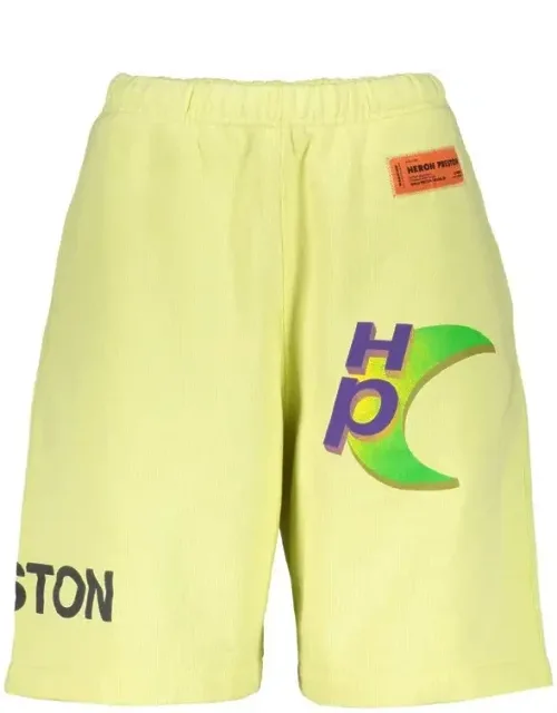 Casual Cotton Shorts With Graphic Logo Detail