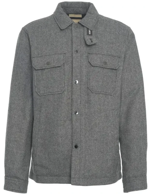 Mélange Finish Jacket With Classic Collar And Textured Detail