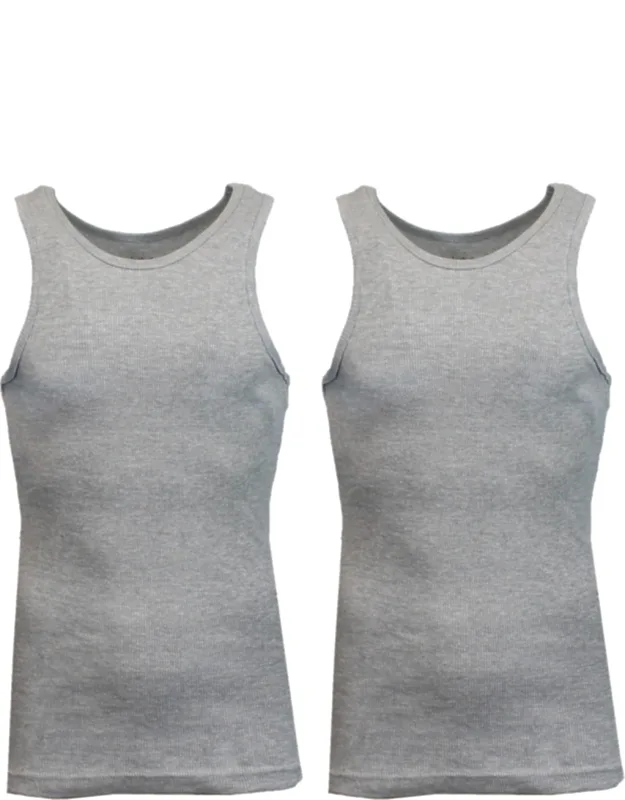 Galaxy By Harvic Heavyweight Ribbed Tank Top - Breathable Fabric, Double Stitched Hem