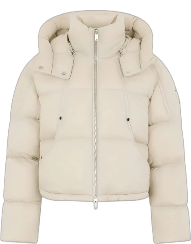 Cropped Down Puffer Jacket With Detachable Hood