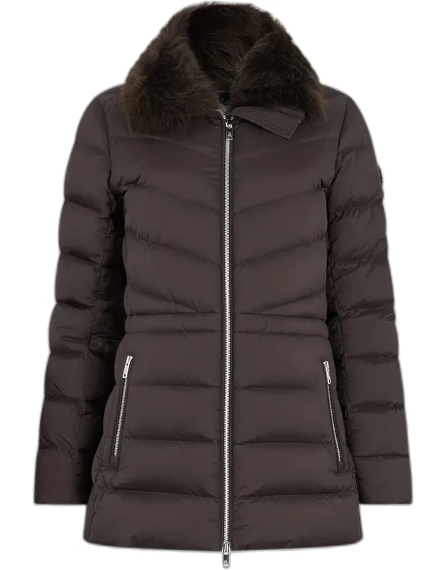 Dune Down Puffer Jacket With Removable Shearling Collar