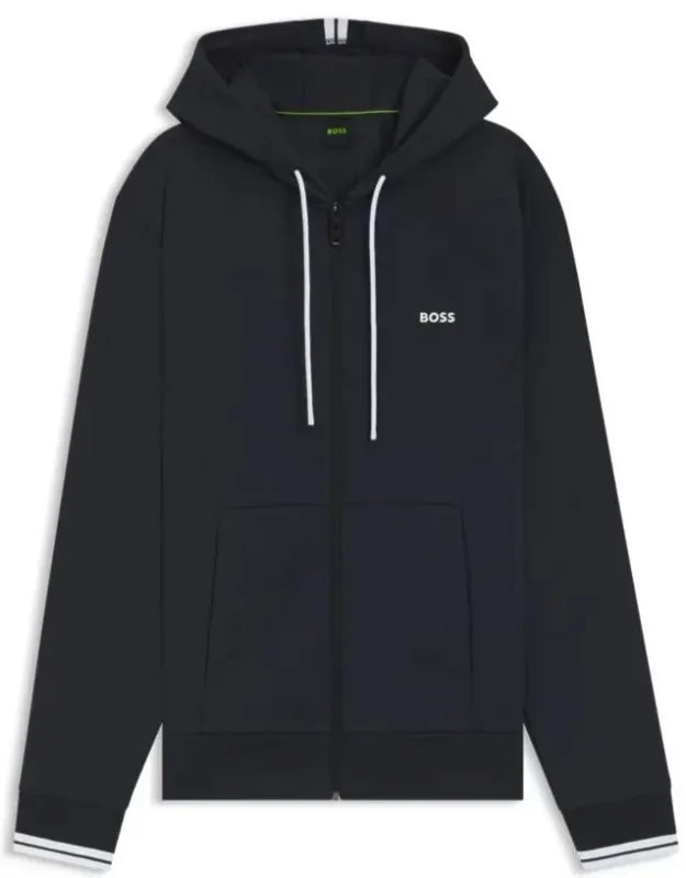 Stripe-detail Zip-up Hoodie