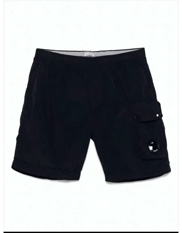 Mid-thigh Swim Shorts With Circular Lens Detail