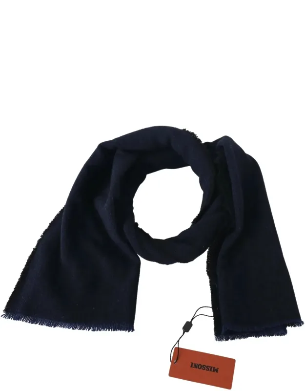 Wool Neck Wrap With Fringes And Logo Scarf