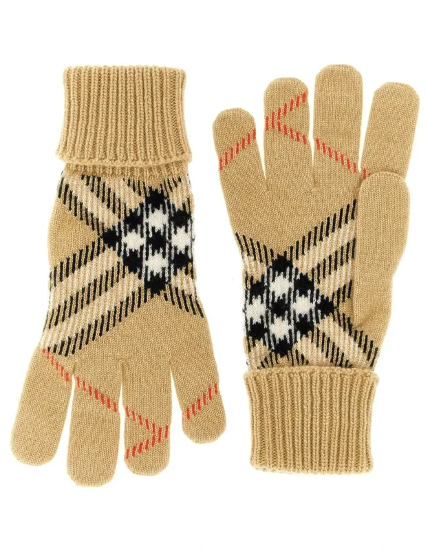 Check Cashmere Gloves