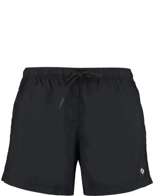 Mid-thigh Swim Shorts With Embroidered Logo Detail