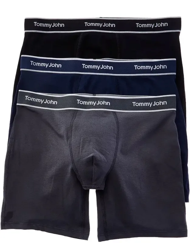Tommy John Set Of 3 Essential Cool Boxer Briefs With Moisture-wicking Properties And Comfortable Fit