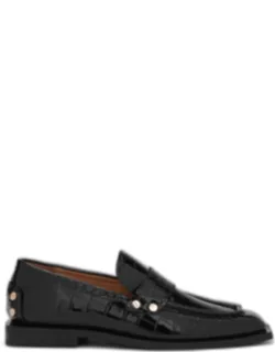 Studded Loafers In Croco