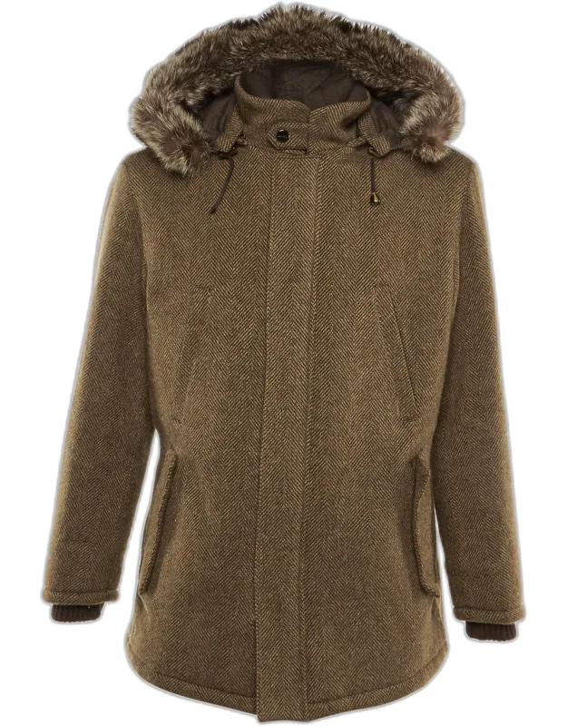 Cashmere Fur Trim Storm System Coat