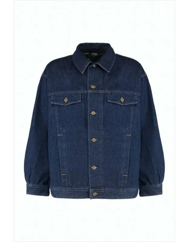 Cropped Denim Jacket With Classic Collar
