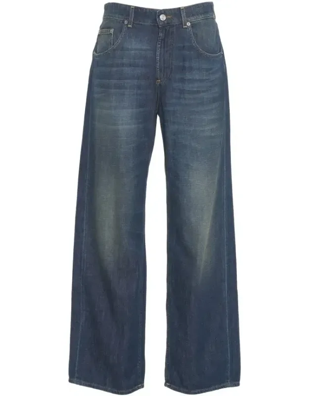 Relaxed Fit Wide Leg Denim Jeans