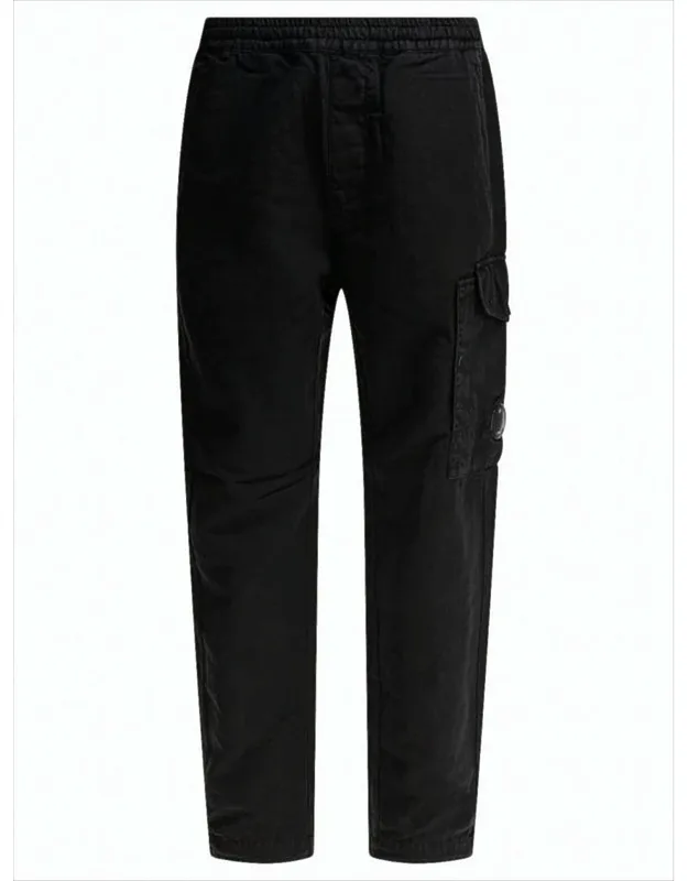 Relaxed Fit Straight Pants With Cargo Pocket Detail
