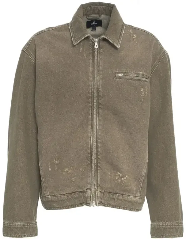 Boxy Fit Distressed Denim Jacket