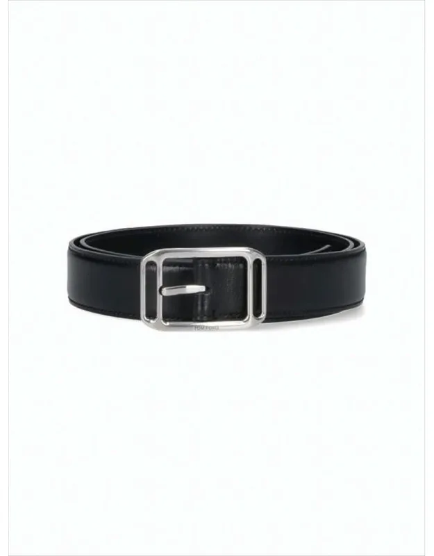 Polished Black Calf Leather Belt