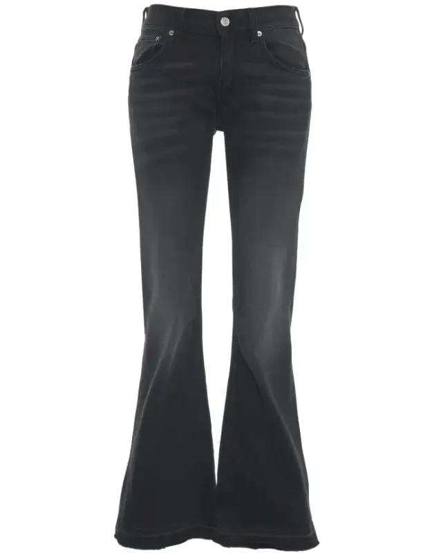 Frayed Hem Flared Jeans