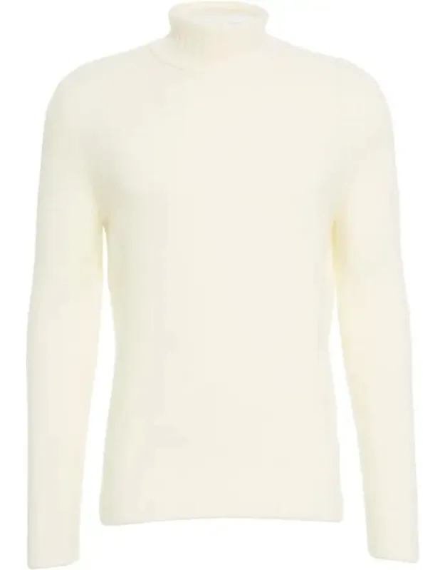 Turtleneck Sweater With Ribbed Details