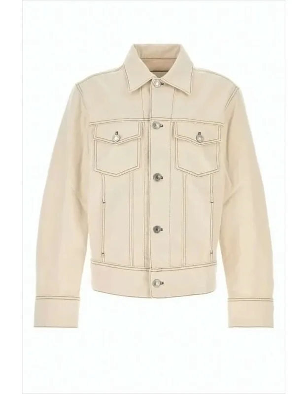 Cropped Denim Jacket With Classic Collar