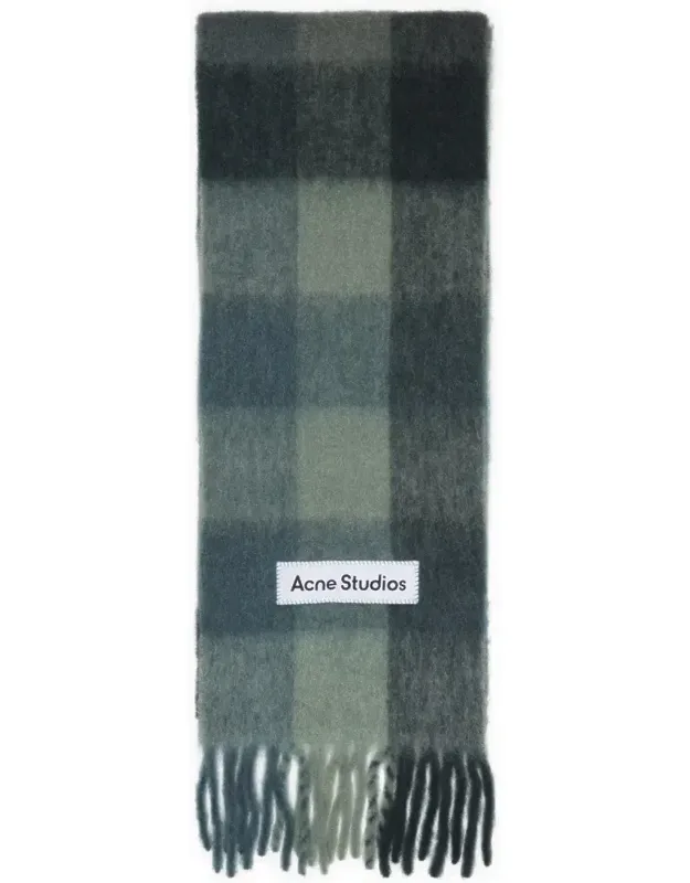 Checkered Alpaca-wool Blend Scarf