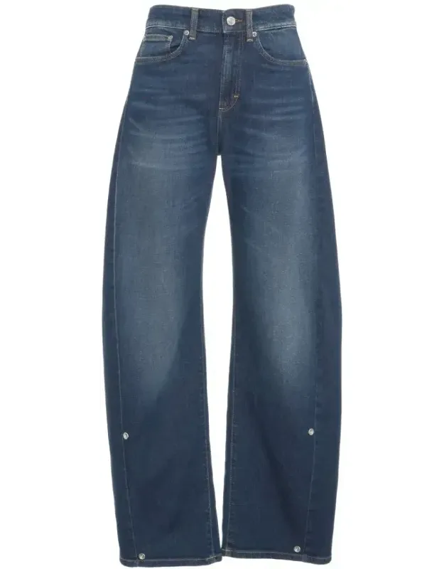 High-quality Wide Leg Jeans With Adjustable Hems
