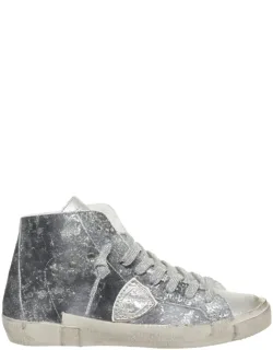 Prsx' Sneakers With Glitter Finish And Metallic Leather Toe Cap
