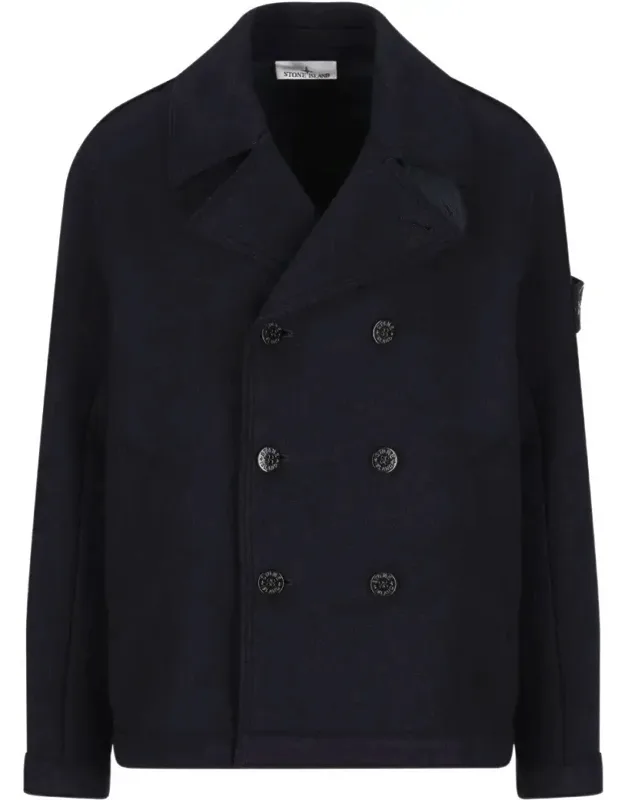 Double-breasted Coat With Structured Collar