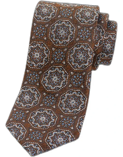Medallion Woven Silk Tie