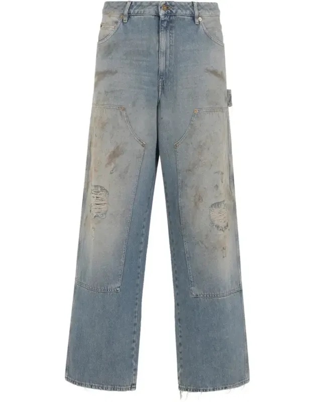 Distressed Wide Leg Jeans