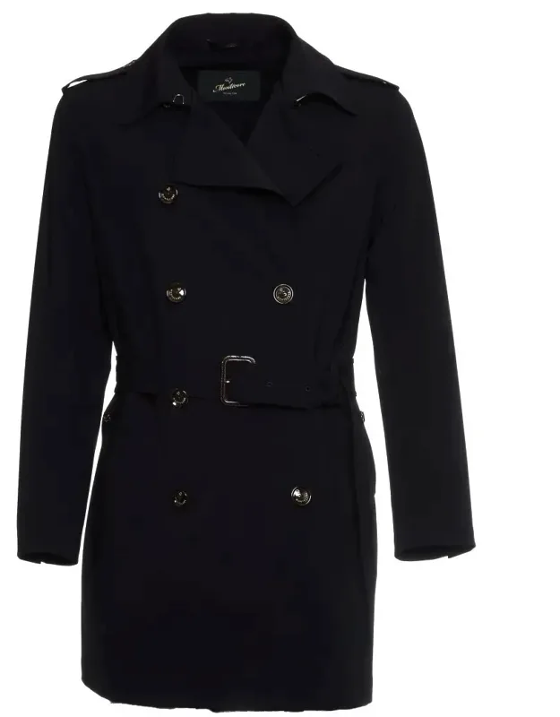 Double-breasted Stretch Fabric Trench Coat